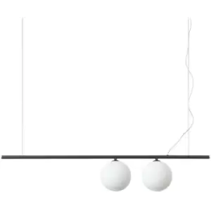 Ideal Lux perline 2 Light Bar Pendant Ceiling Light Black