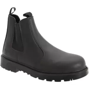 Grafters Mens Grinder Safety Twin Gusset Leather Dealer Boots (14 UK) (Black) - Black