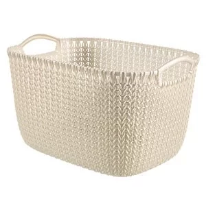 Knit collection Oasis white 19L Plastic Storage basket (H)230mm (W)400mm