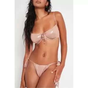 I Saw It First Bronze South Beach Glitter Underwired Ruched Bikini Set - Metallics