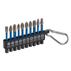 Draper Expert 04933 Impact Screwdriver Bit Set, 50mm, 1/4" Hex (10 Piece)