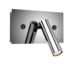 LED 1 Light Indoor Wall Reading Light (Switched) Polished Stainless Steel