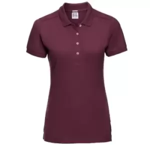 Russell Womens/Ladies Stretch Short Sleeve Polo Shirt (XS) (Burgundy)