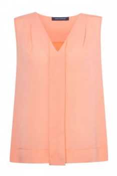 French Connection Polly Plains V Neck Top Orange