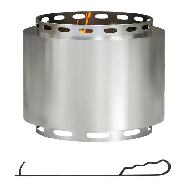 Smokeless Fire Pit Portable Wood Burning Firepit with Poker, Stainless Steel