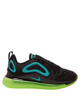 Nike Air Max 720 Older Kids Trainers - Black/Green, Black/Green, Size 3