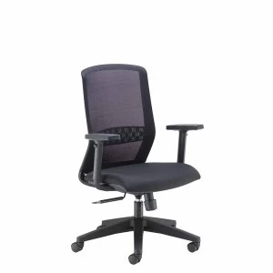 TC Office Spark Mesh Chair with Synchronized Sliding Seat, Black