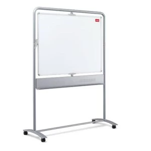 Nobo Classic Mobile 1200 x 900mm Steel Vertical Pivot Magnetic Mobile Whiteboard