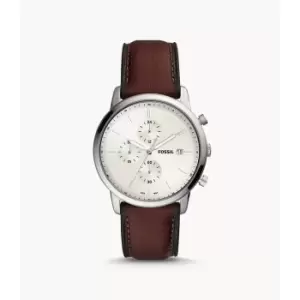 Fossil Mens Minimalist Chronograph Eco Leather Watch - Brown