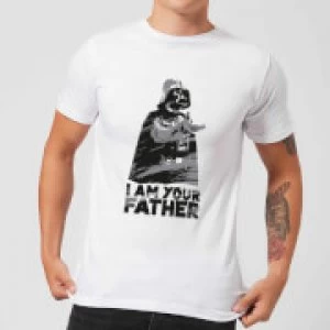 Star Wars Darth Vader I Am Your Father Sketch Mens T-Shirt - White - 4XL