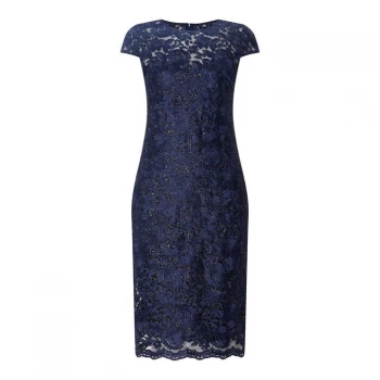 Marina Lace Shift Dress - Navy