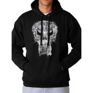 Marvel Comics - Unisex Medium Punisher Shatter Skull Full-Length Hoodie (Black)