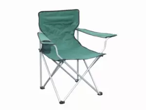 Green Folding Canvas Camping / Festival / Outdoor Chair with Arms and Cup Holder