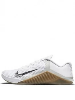 Nike Metcon 6, White/Black/Gum, Size 7, Men