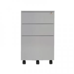 Jemini Mobile Steel 3 Drawer Pedestal Silver KF74155