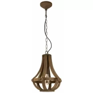 Hanging Ceiling Pendant Light Rust Steel Effect 60W E27 Hallway Feature Lamp