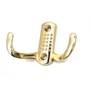 GTV Double Hat Coat Hanger Hook Door Wall Bath Small - Colour Gold, Pack of 4