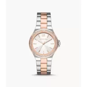 Michael Kors Womens Lennox Three-Hand Two-Tone Stainless Steel Watch - Rose Gold / Silver