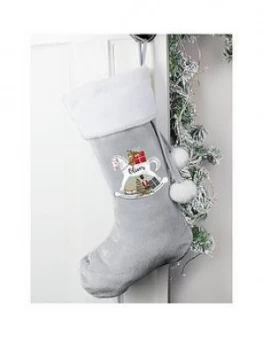 Personalised Grey Rocking Horse Stocking