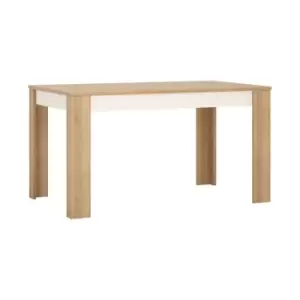 Lyon Medium Extending Dining Table 140/180 Cm In Riviera Oak Effect/White High Gloss