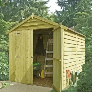 Shire Pressure-Treated Overlap Shed with Double Doors - 8 x 6