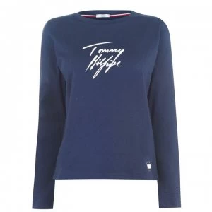 Tommy Bodywear 85 Long Sleeve Logo T Shirt - Navy Blazer CHS