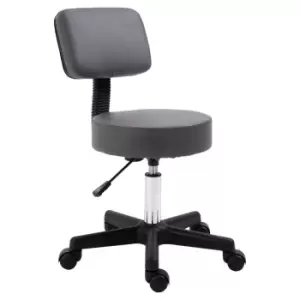 Homcom Beauticians Adjustable Swivel Salon Chair Padded Seat Back 5 Wheels Grey