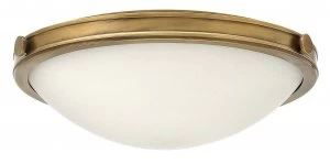 3 Light Medium Ceiling Flush Light Brass, E27