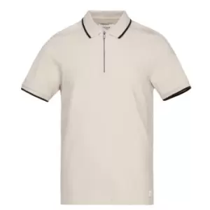 Firetrap Waffle Zip Polo Shirt Mens - Grey