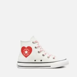 Converse Kids Chuck Taylor All Star Trainers - Vintage White/University Red - UK 11 Kids