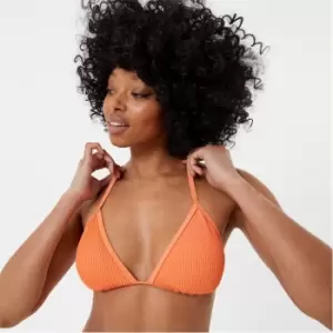 Jack Wills Fixed Strap Triangle Bikini Top - Orange