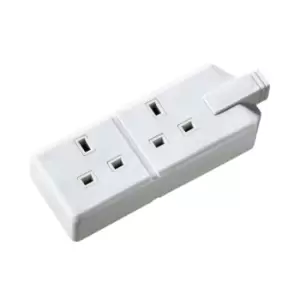 Masterplug ELS132W White 13A 2 Gang Heavy Duty Rubber Trailing Socket - 222205