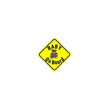 CASTLE PROMOTIONS Suction Cup Diamond Sign - Yellow - Baby On Board - DH01