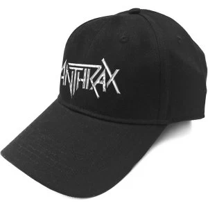 Anthrax - White Logo Mens Baseball Cap - Black