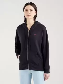 Levis Standard Zip Hoodie - Caviar - Black, Size Xxs, Women