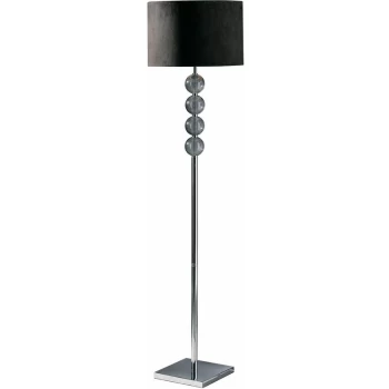 Premier Housewares - Mistro Black Suede Effect Shade Floor Lamp