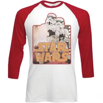 Star Wars - Storm Troopers Unisex Large T-Shirt - Red,White