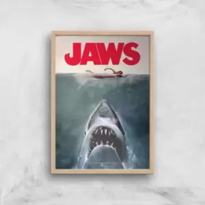 Jaws Giclee Art Print - A2 - Wooden Frame