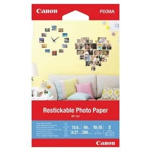 Canon Restickable Photo Paper RP-101 4x6in Pack of 5 3635C002