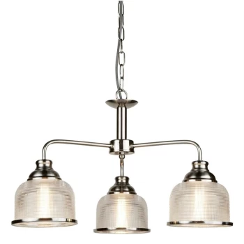 Searchlight Bistro - 3 Light Multi Arm Ceiling Pendant Silver, White, E27