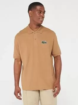 Lacoste Large Croc Oversized Polo Shirt - Brown, Size L, Men