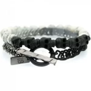 Mens Icon Brand Base metal Bones Bones Bones Black Bracelet