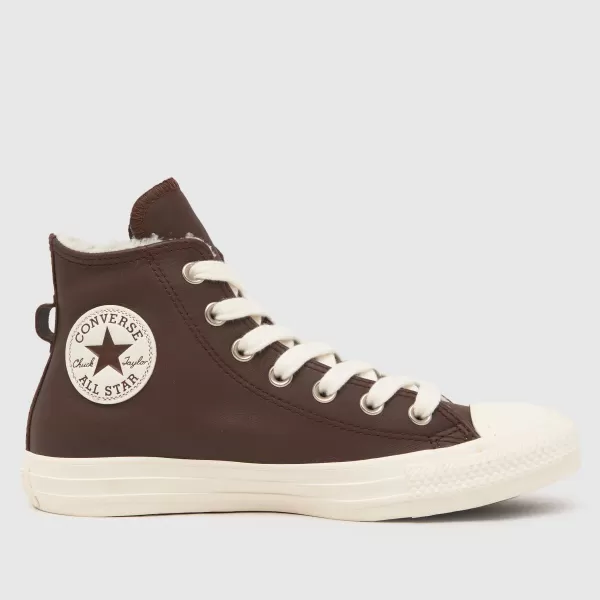 Converse all star hi winter warmers trainers in dark brown