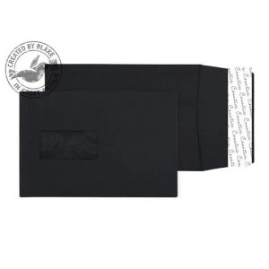 Blake Creative Colour C5 140gm2 Peel and Seal Window Pocket Envelopes Jet Black Pack of 125