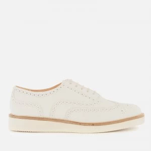 Clarks Womens Baille Leather Brogues - White - UK 3