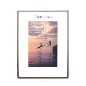 Moments Silver with Mount Photo Frame 4" x 6" - Memories