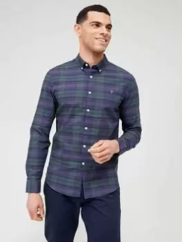 Farah Brewer Check Shirt - Multi, Green, Size 2XL, Men