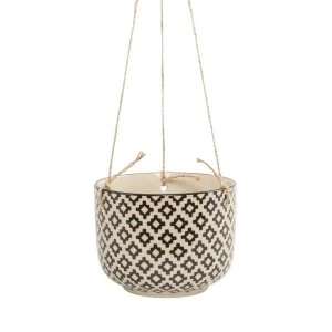 Sass & Belle Black Geo Tahlia Hanging Planter