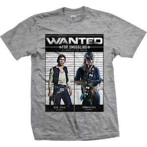 Star Wars - Wanted Smugglers Unisex Small T-Shirt - Grey