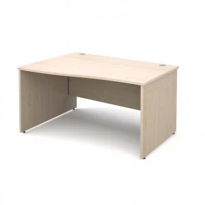 Maestro 25 PL Left Hand Wave Desk 1400mm - Maple Panel Leg Design